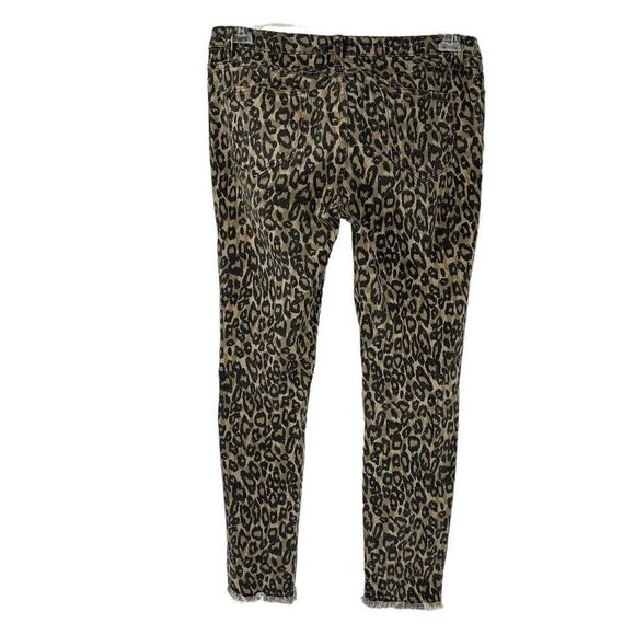 Easel Animal Print Jeans Brown Skinny Distressed Stretchy Denim Size L Cheetah - Picture 3 of 8